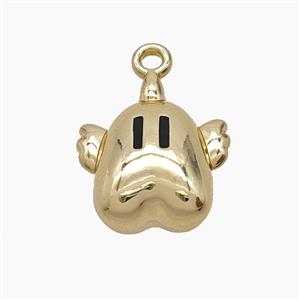 Copper Pendant, Gold Plated, approx 15-17mm