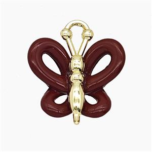Enamel Copper Pendant, Gold Plated, approx 16-19mm