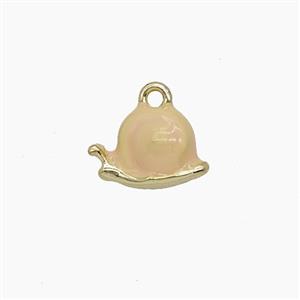 Enamel Copper Pendant, Gold Plated, approx 8-11mm