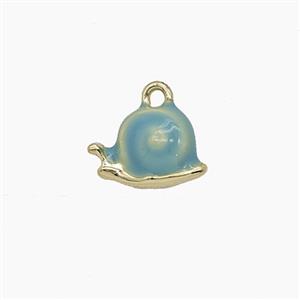 Enamel Copper Pendant, Gold Plated, approx 8-11mm