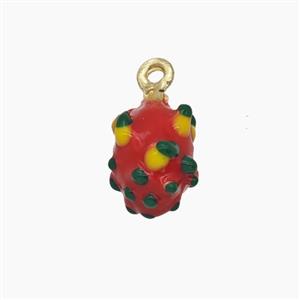 Enamel Copper Pendant, Gold Plated, approx 9-13mm