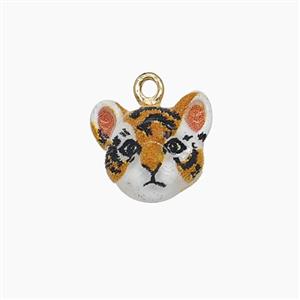Enamel Copper Pendant, Gold Plated, approx 12mm