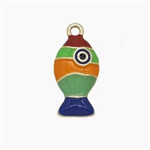 Enamel Copper Pendant, Gold Plated, approx 8-15mm