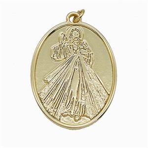 Copper Saint Jude Pendant Gold Plated, approx 25-32mm