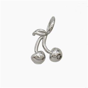 Copper Cherry Pendant Platinum Plated, approx 11-12mm