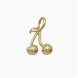 Copper Cherry Pendant Gold Plated, approx 11-12mm