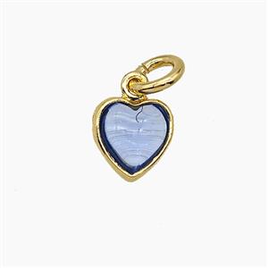 Blue Catseye Glass Heart Pendant, approx 7mm