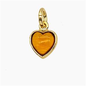 Orange Catseye Glass Heart Pendant, approx 7mm