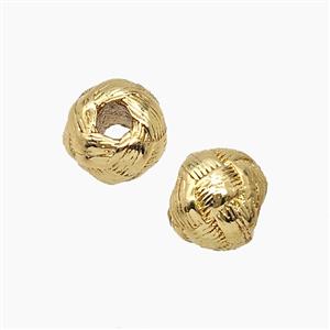 Copper Round Beads Large Hole Gold Plated, approx 7mm, 2mm hole