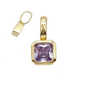 Copper Pendant Pave Crystal Glass Gold Plated, approx 7.5-15mm