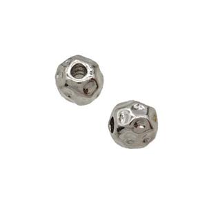 Copper Round Beads Hammered Platinum Plated, approx 6mm