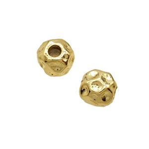 Copper Round Beads Hammered Gold Plated, approx 6mm