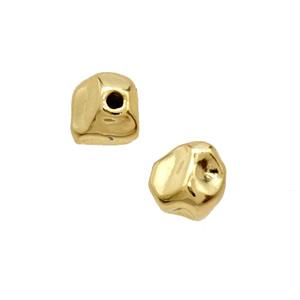 Copper Beads Freeform Gold Plated, approx 6-6.5mm