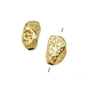 Copper Beads Freeform Hammered Gold Plated, approx 5-9mm