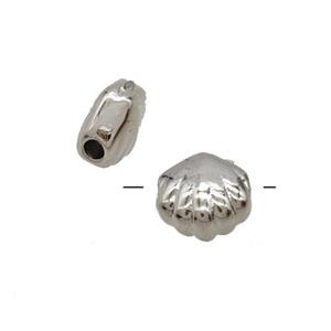 Copper Scallop Shell Beads Platinum Plated, approx 6.5-7mm