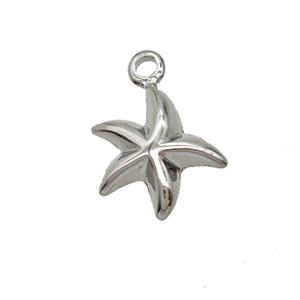 Copper Starfish Pendant Platinum Plated, approx 12mm