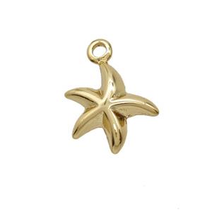 Copper Starfish Pendant Gold Plated, approx 12mm