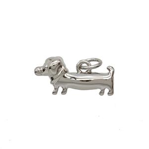 Copper Dog Pendant Platinum Plated, approx 8-16mm