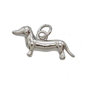 Copper Dog Pendant Platinum Plated, approx 8-19mm