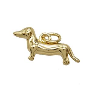 Copper Dog Pendant Gold Plated, approx 8-19mm