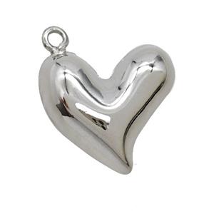 Copper Heart Pendant Platinum Plated, approx 20mm