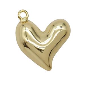Copper Heart Pendant Gold Plated, approx 20mm