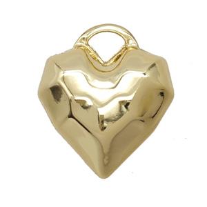 Copper Heart Pendant Gold Plated, approx 20mm