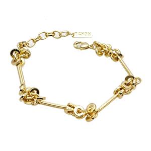 Copper Bracelet Gold Plated, approx 6mm, 20cm length