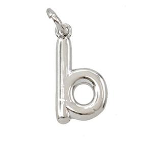 Copper Letter-b Pendant Platinum Plated, approx 12-22mm