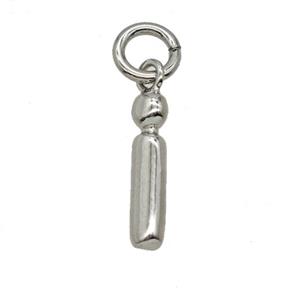 Copper Letter-i Pendant Platinum Plated, approx 12-22mm