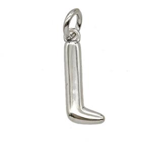 Copper Letter-l Pendant Platinum Plated, approx 12-22mm