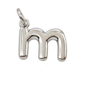Copper Letter-m Pendant Platinum Plated, approx 12-22mm