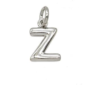 Copper Letter-z Pendant Platinum Plated, approx 12-22mm