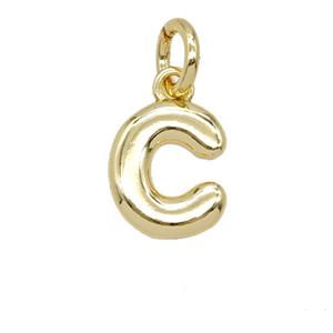 Copper Letter-c Pendant Gold Plated, approx 12-22mm