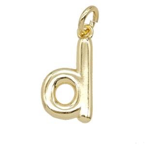Copper Letter-d Pendant Gold Plated, approx 12-22mm