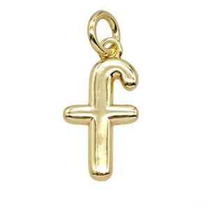 Copper Letter-f Pendant Gold Plated, approx 12-22mm