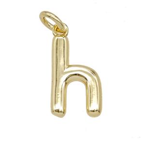 Copper Letter-h Pendant Gold Plated, approx 12-22mm