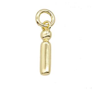 Copper Letter-i Pendant Gold Plated, approx 12-22mm