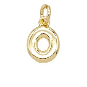 Copper Letter-o Pendant Gold Plated, approx 12-22mm