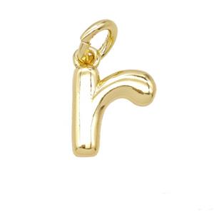 Copper Letter-r Pendant Gold Plated, approx 12-22mm