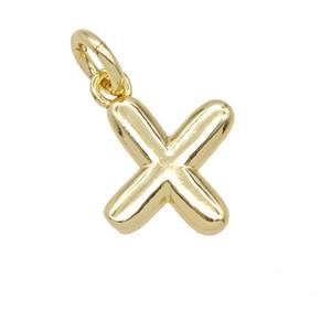 Copper Letter-x Pendant Gold Plated, approx 12-22mm