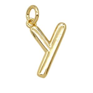 Copper Letter-y Pendant Gold Plated, approx 12-22mm