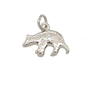 Copper Dog Pendant Platinum Plated, approx 8-14.5mm