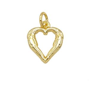 Copper Heart Pendant Gold Plated, approx 12mm