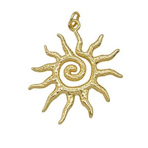 Copper Sun Pendant Gold Plated, approx 28-30mm
