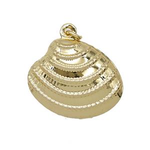 Copper Scallop Shell Pendant Gold Plated, approx 15-20mm