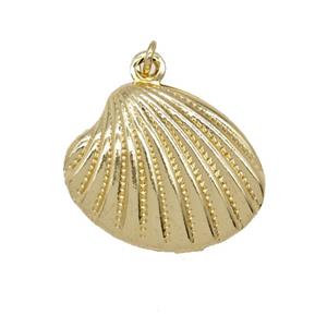 Copper Scallop Shell Pendant Gold Plated, approx 15-20mm