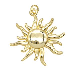 Copper Sun Pendant Gold Plated, approx 25mm