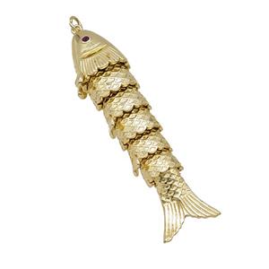 Copper Fish Pendant Gold Plated, approx 16-30mm