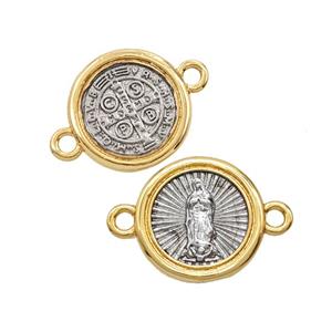 Copper Jesus Connector 18K Gold Plated, approx 15mm